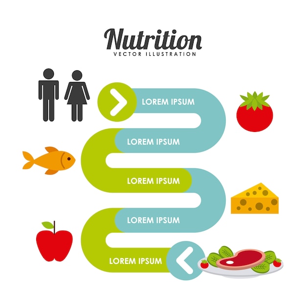 Vetor projeto de conceito de nutrição, gráfico de vetor ilustração eps10