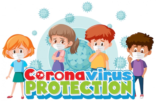 Projeto de coronavírus com crianças e proteção contra coronavírus por palavra