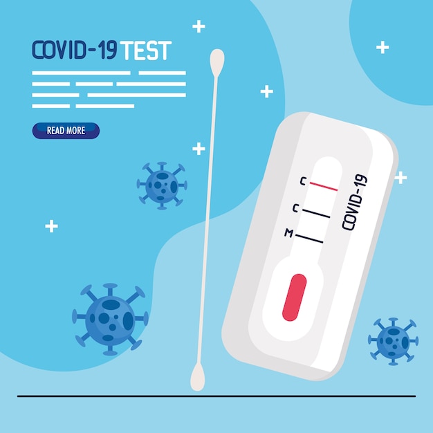 Vetor projeto de cotonete de teste de vírus covid 19 do tema ncov cov e coronavirus