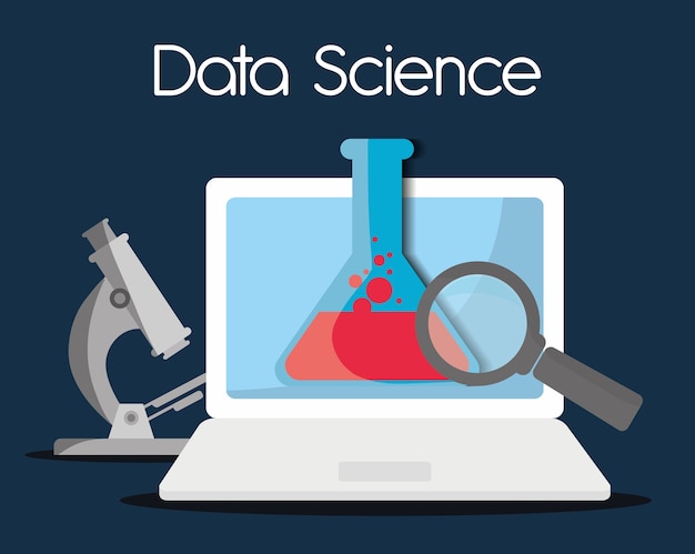 Projeto de dados de ciência, ilustração vetorial