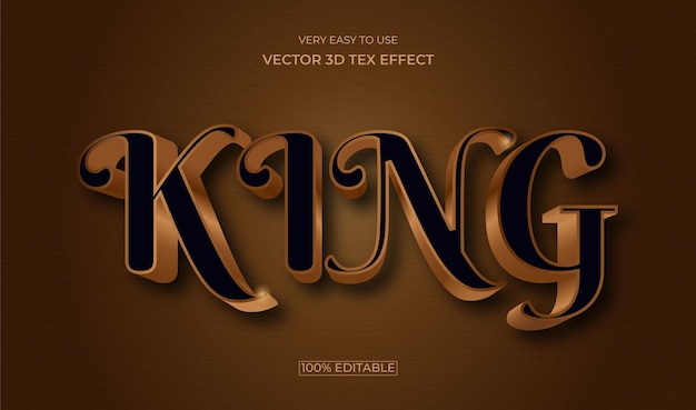 Projeto de efeito de texto premium estilo king 3d