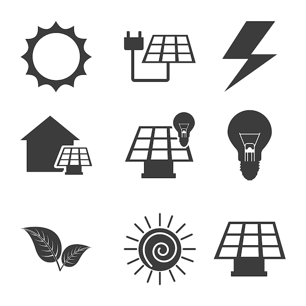 Projeto de energia solar, ilustração vetorial eps10 gráfico