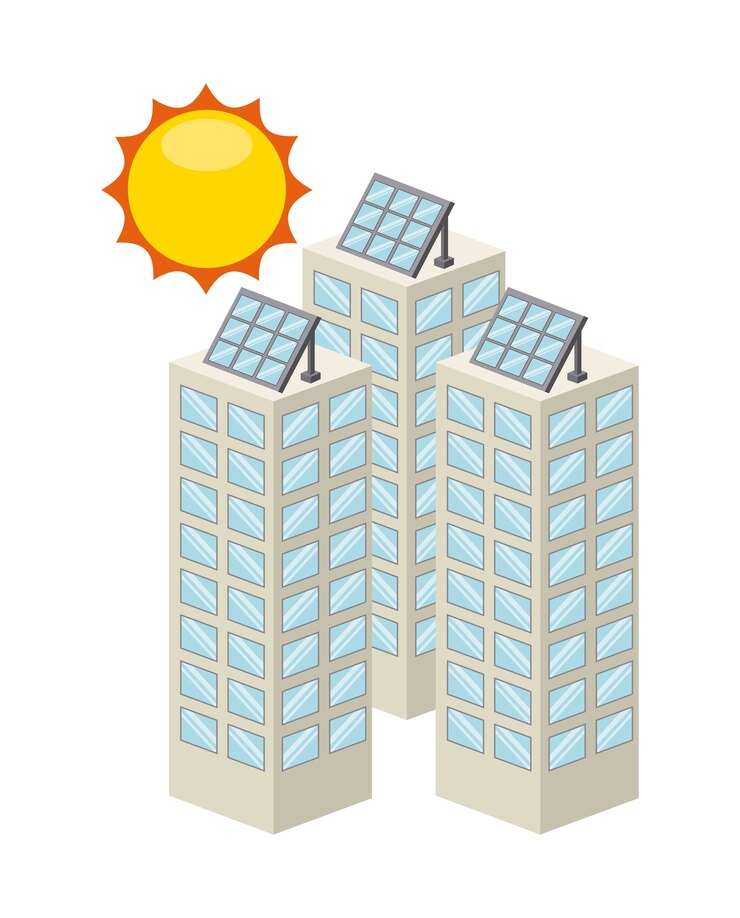 Vetor projeto de energia solar, ilustração vetorial eps10 gráfico