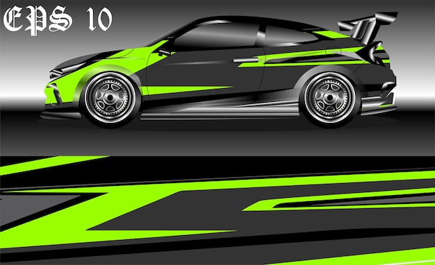 Projeto de envoltório de carro. design de pintura para carro de corrida. sedã, hatchback. formato vetorial.