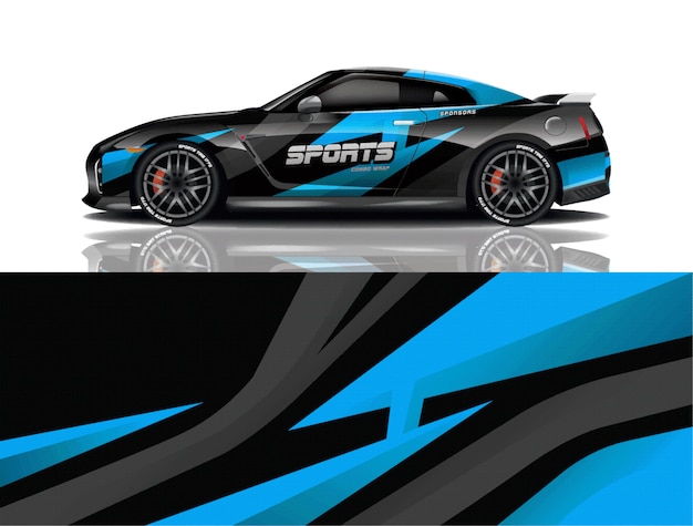 Projeto de envoltório de decalque de carro esporte
