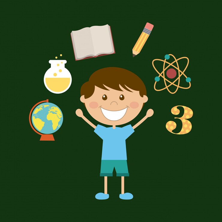 Vetor projeto de escola sobre ilustração vetorial de fundo verde