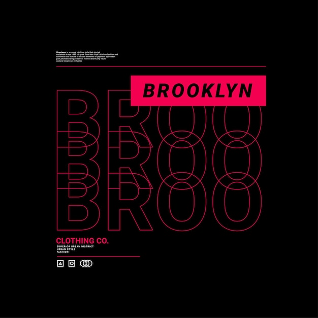 Projeto de escrita do brooklyn adequado para serigrafia, camisetas, jaquetas e outros