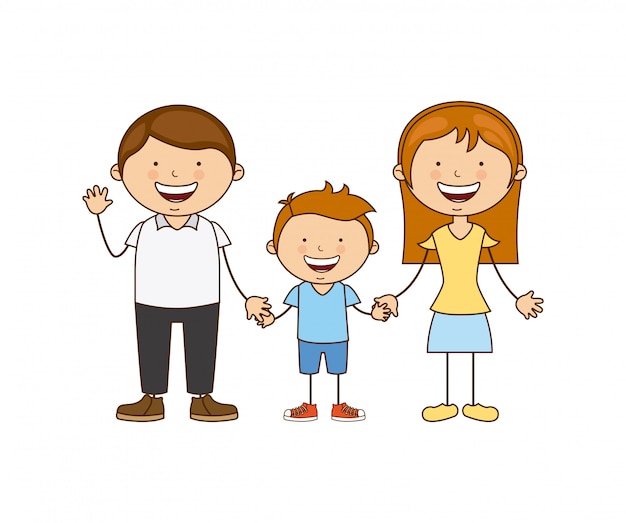 projeto de família sobre ilustração vetorial de fundo branco
