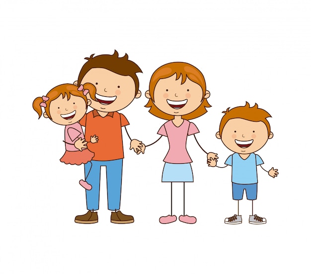 projeto de família sobre ilustração vetorial de fundo branco