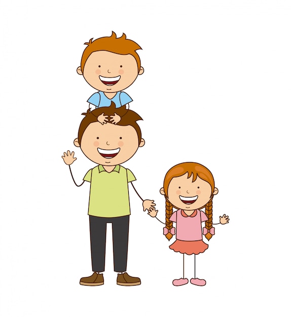 projeto de família sobre ilustração vetorial de fundo branco
