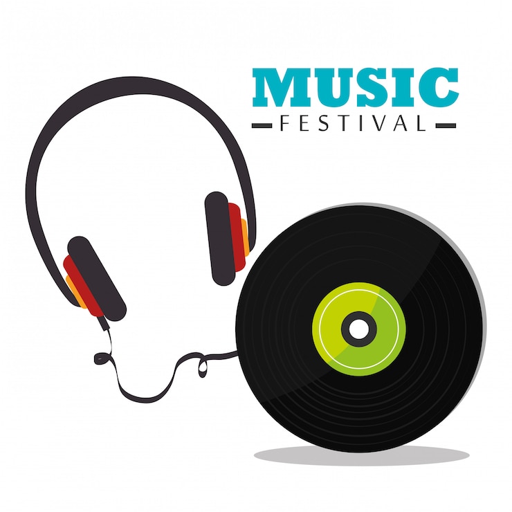 Vetor projeto de festival de música.