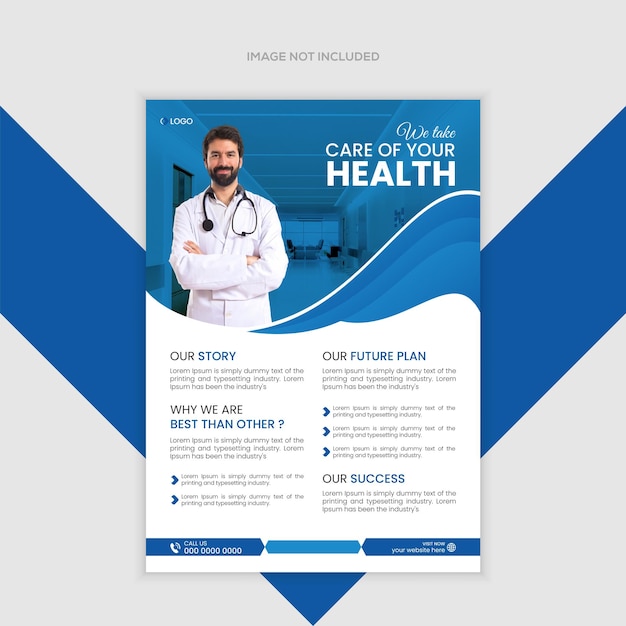 Projeto de folheto de cuidados de saúde para serviços médicos