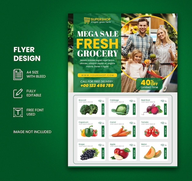 Projeto de folheto de supermercado para supermercado
