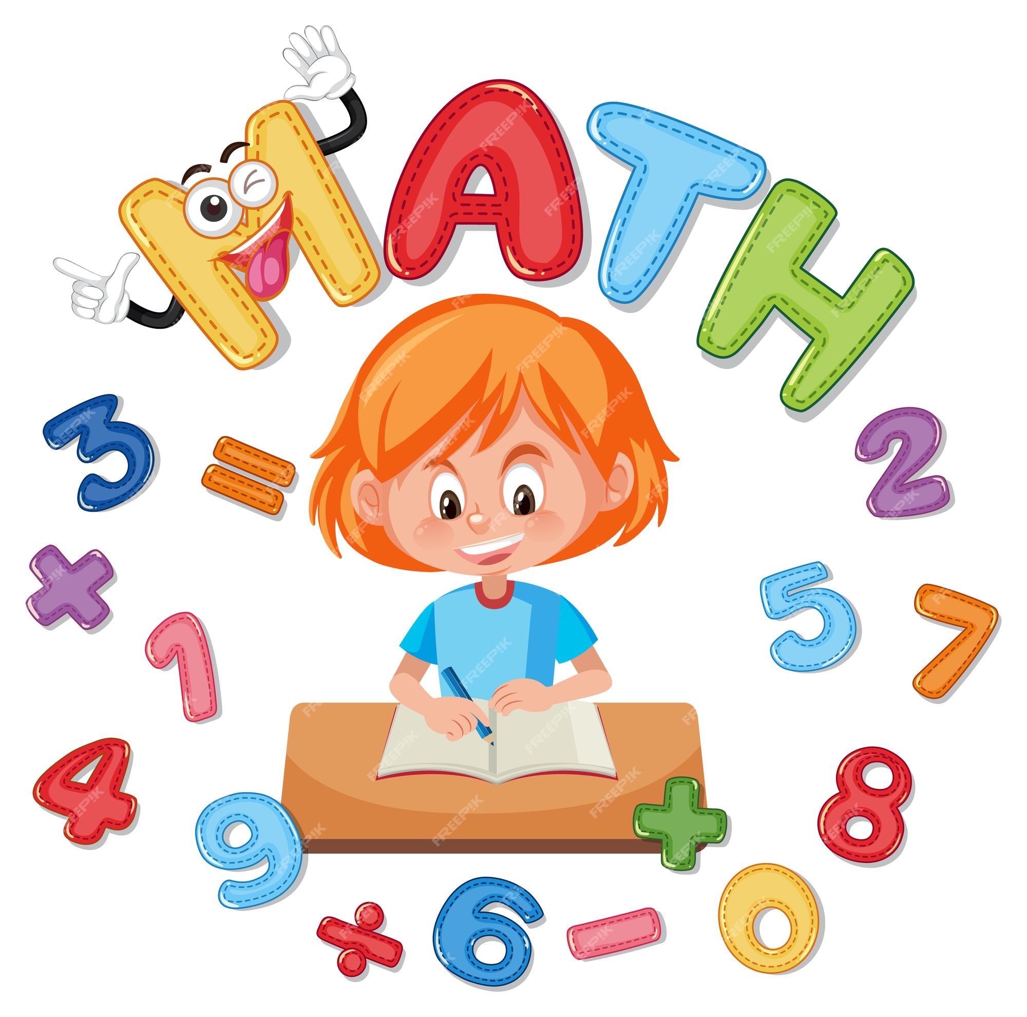 Projeto de fonte para gênio da matemática com menino e números