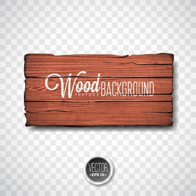 Projeto de fundo de textura de madeira do vetor. Ilustração de madeira natural do vintage escuro com placa de estilo antigo no fundo da transparência
