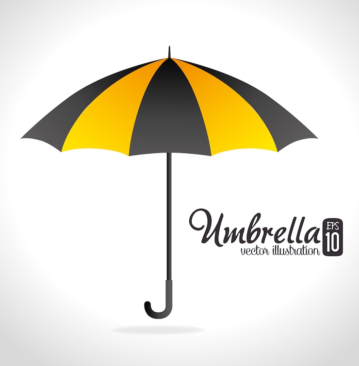 Vetor projeto de guarda-chuva sobre ilustração vetorial de fundo branco