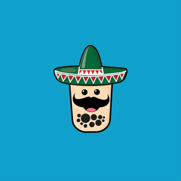 Vetor projeto de ícone boba cute mariachi