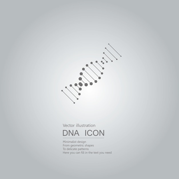 Vetor projeto de ícone de dna. isolado em fundo cinza.