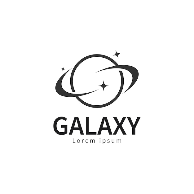 projeto de ícone de logotipo e símbolo do planeta galáctico