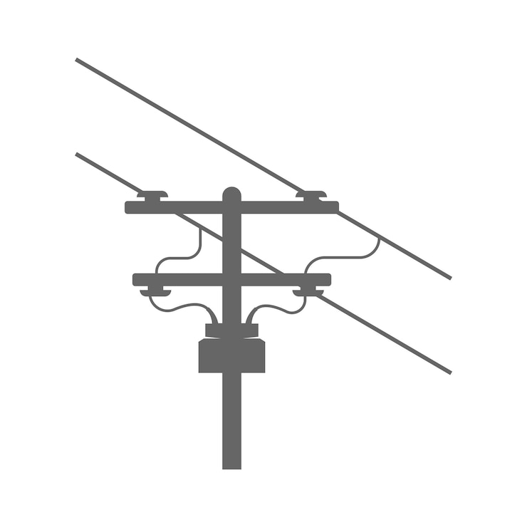 Vetor projeto de ícone de poste elétrico