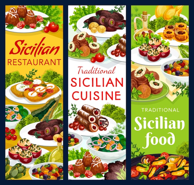 Projeto de ilustração de comida siciliana