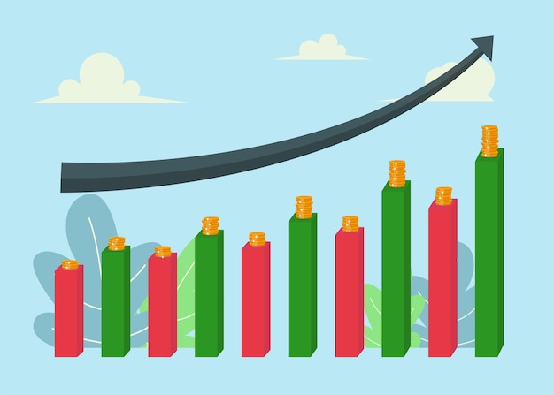 Projeto de ilustração de conceito de investimento de mercado altista