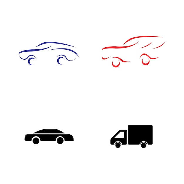 Projeto de ilustração de estoque de logotipo de carro