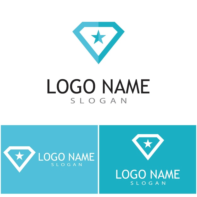 Projeto de ilustração de ícone de vetor de modelo de logotipo de diamante