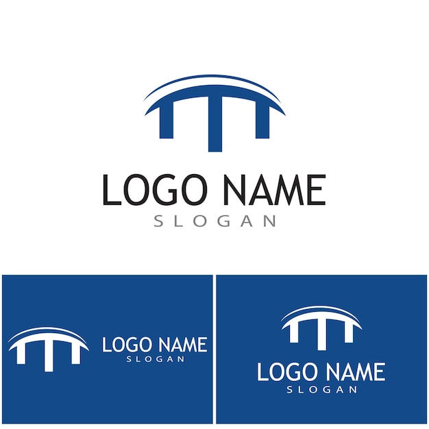 Projeto de ilustração de ícone de vetor de modelo de logotipo de ponte