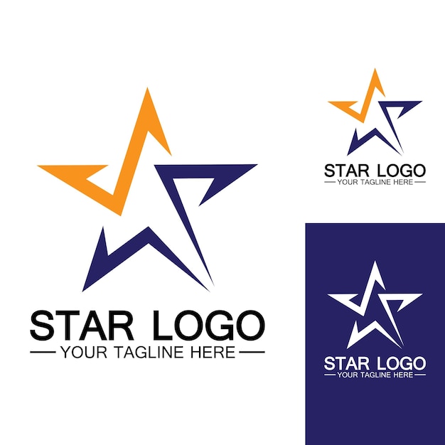 Projeto de ilustração de ícone de vetor de modelo de logotipo estrela