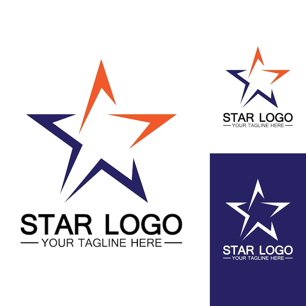 Projeto de ilustração de ícone de vetor de modelo de logotipo estrela