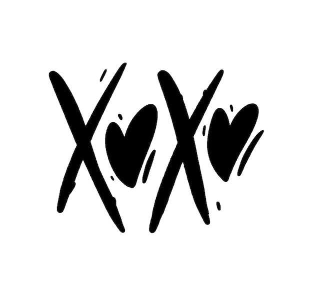 Projeto de ilustração de letras de frase xoxo