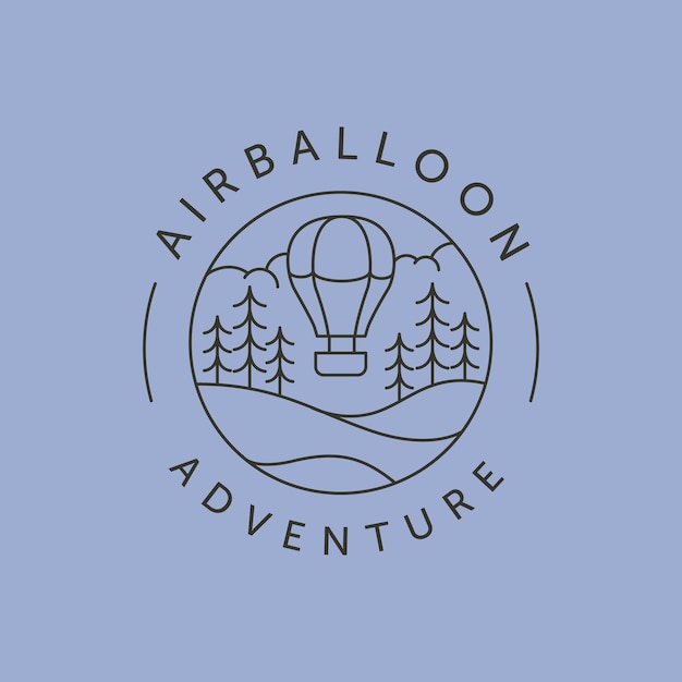 Projeto de ilustração de símbolo de vetor de logotipo de linha de ícone de balão de ar