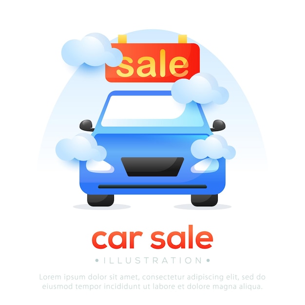 Projeto de ilustração de venda de carro projeto de conceito de venda de carro