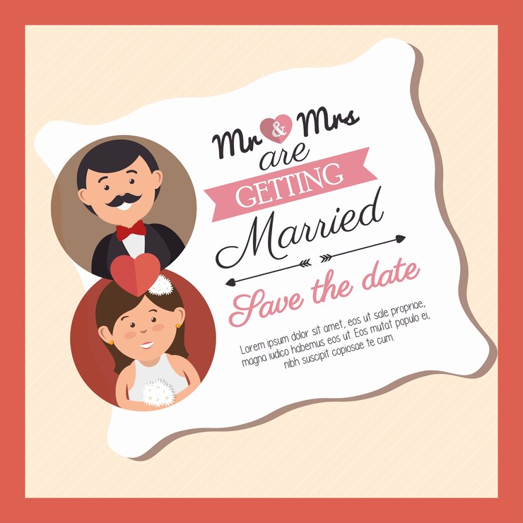 Vetor projeto de ilustração de vetor de ícone de cartão de convite de casamento