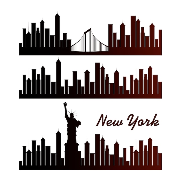 Projeto de ilustração de vetor de paisagem urbana de cidade de nova york