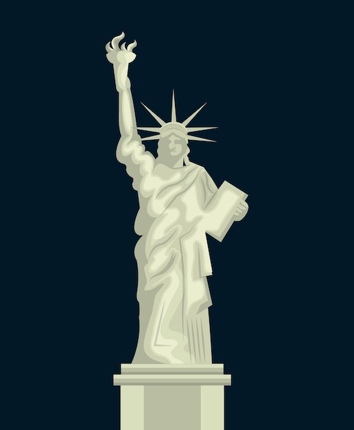 projeto de ilustração do vetor de emblema americano de estátua de liberdade