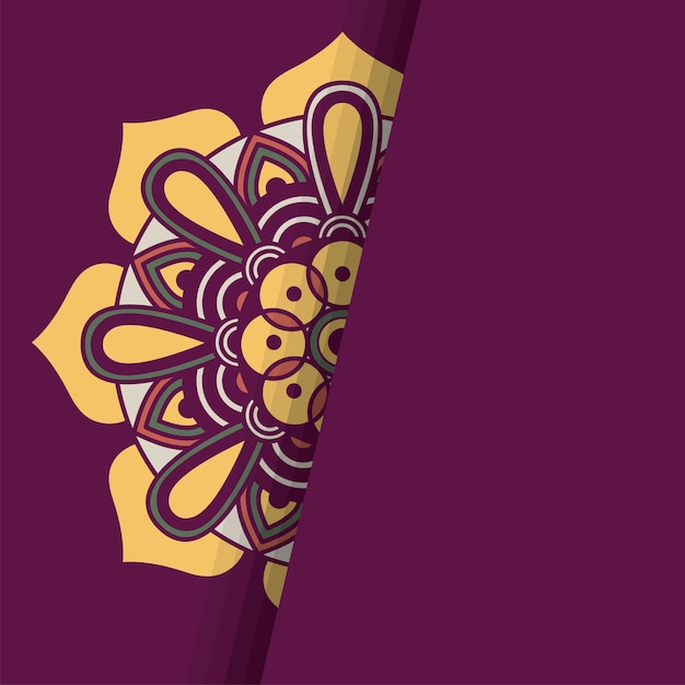 Projeto de ilustração étnica de meia mandala colorida floral decorativo