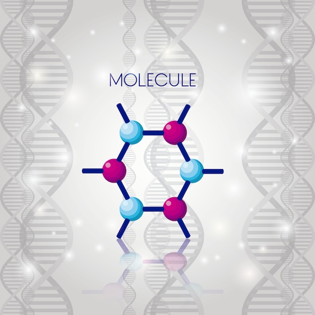 Projeto de ilustração química vetor ícone estrutura molécula