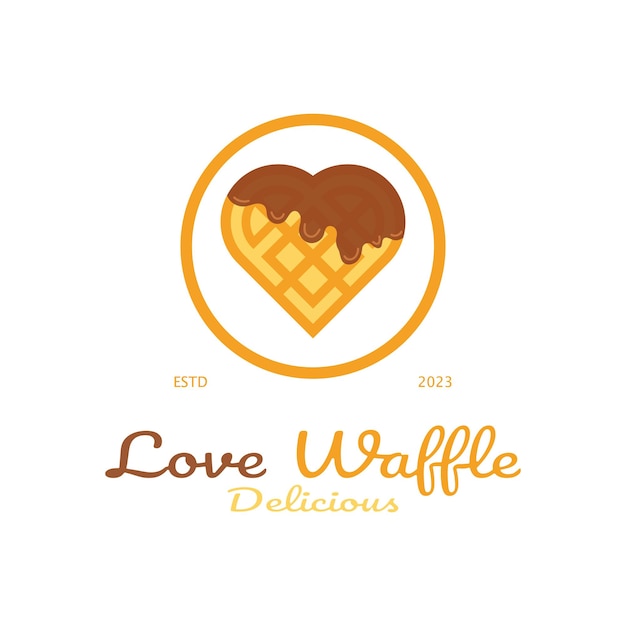 Vetor projeto de ilustração simples do logotipo do wafflepara confeitariaemblemaemblema de negócio de padariaconfeitaria vetor de padaria