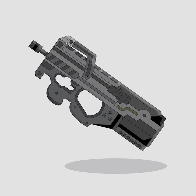 Vetor projeto de ilustração vetorial de arma p90