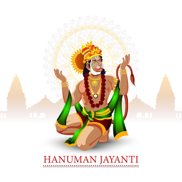 Projeto de ilustração vetorial de hanuman jayanti