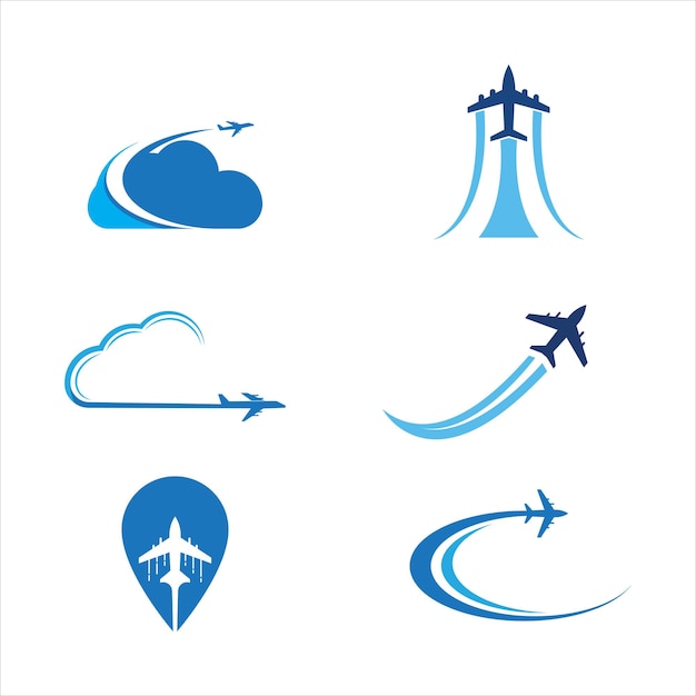 Vetor projeto de ilustração vetorial de ícone de avião modelo de logotipo