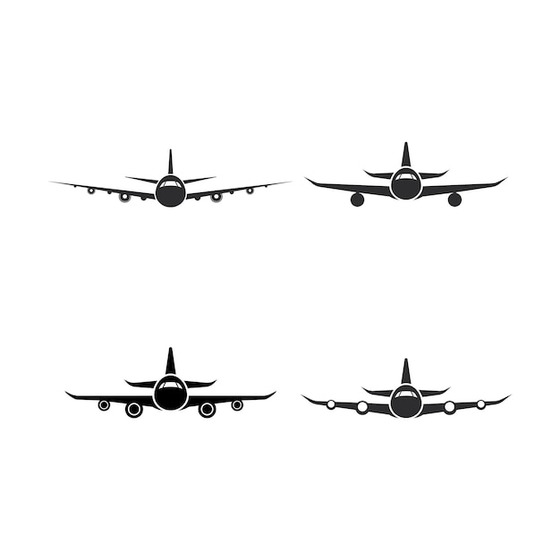 Projeto de ilustração vetorial de ícone de avião modelo de logotipo