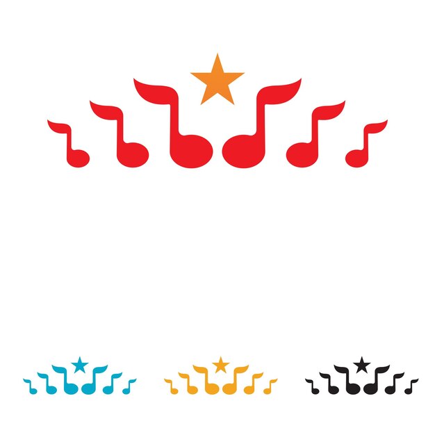 Projeto de ilustração vetorial de ícone de nota musical