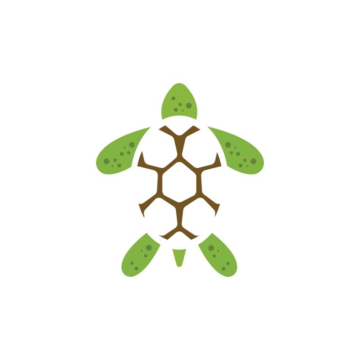 Vetor projeto de ilustração vetorial de ícone de tartaruga