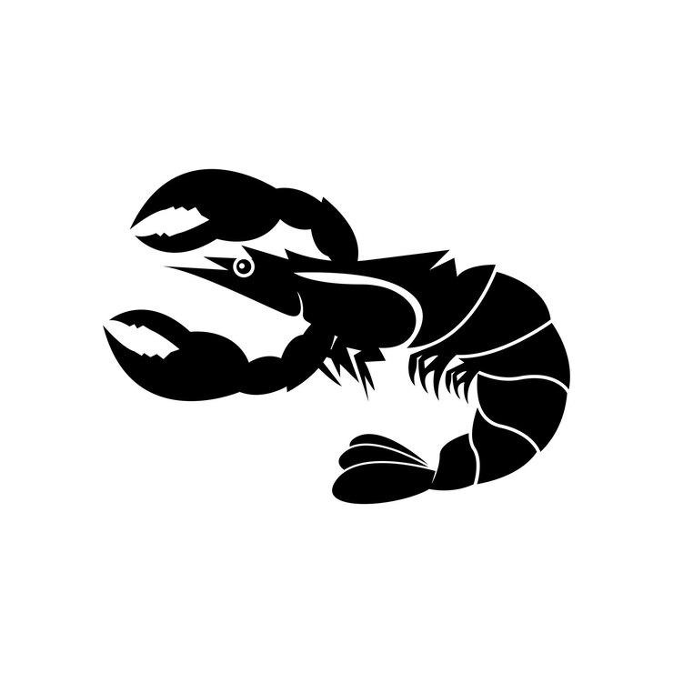Vetor projeto de ilustração vetorial de logotipo de camarão lomster