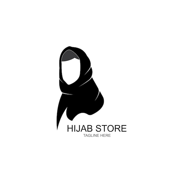 Projeto de ilustração vetorial de modelo de logotipo muçulmano hijab