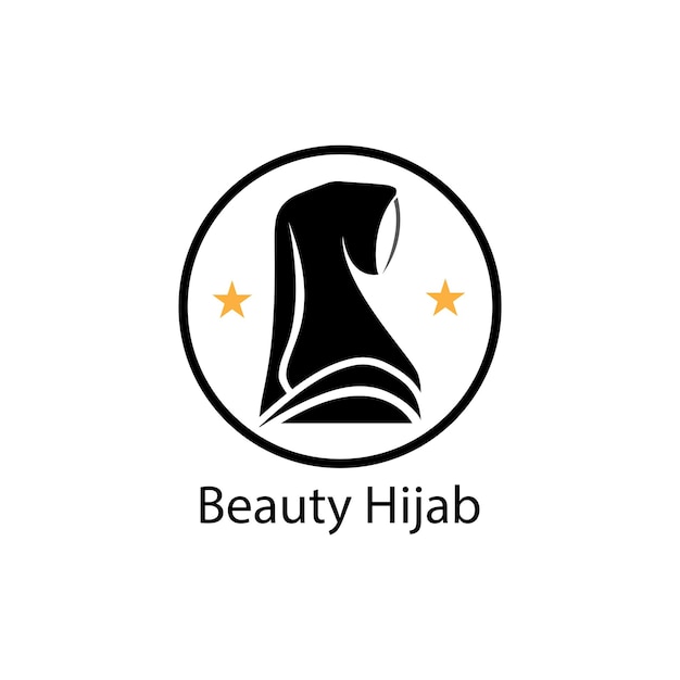 Projeto de ilustração vetorial de modelo de logotipo muçulmano hijab