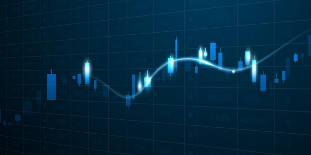 Projeto de ilustração vetorial de negócios gráficos do mercado de ações ou gráficos de negociação forex para ideias de negócios e finanças